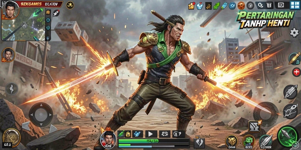 Tampilan gameplay mendebarkan dari 9ZKGAMES dengan aksi yang intens.