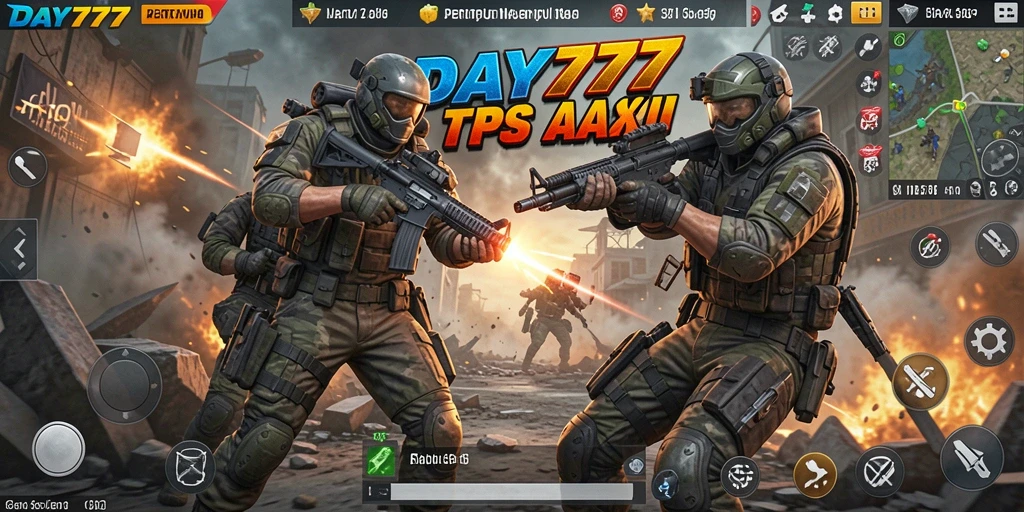 Screenshot utama dari gameplay <strong>DAY777</strong> menampilkan aksi pertempuran yang intens dan mendebarkan.