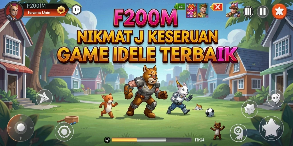 Tampilan gameplay F200M dengan suasana Idle yang menarik.