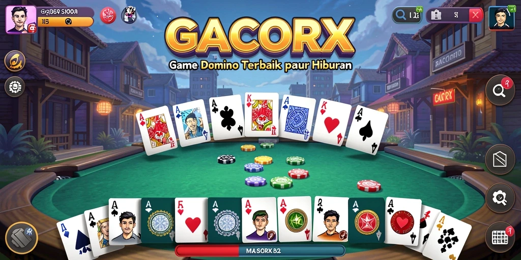 Tangkapan layar utama GACORX menampilkan gameplay seru permainan Domino.