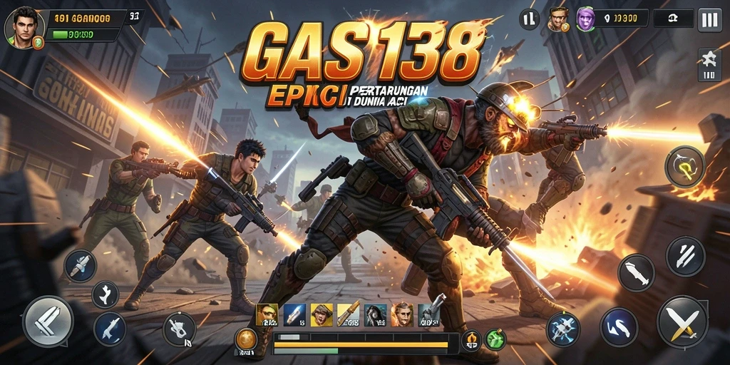 Tampilan gameplay mendebarkan dari GAS138 dengan karakter bertarung.