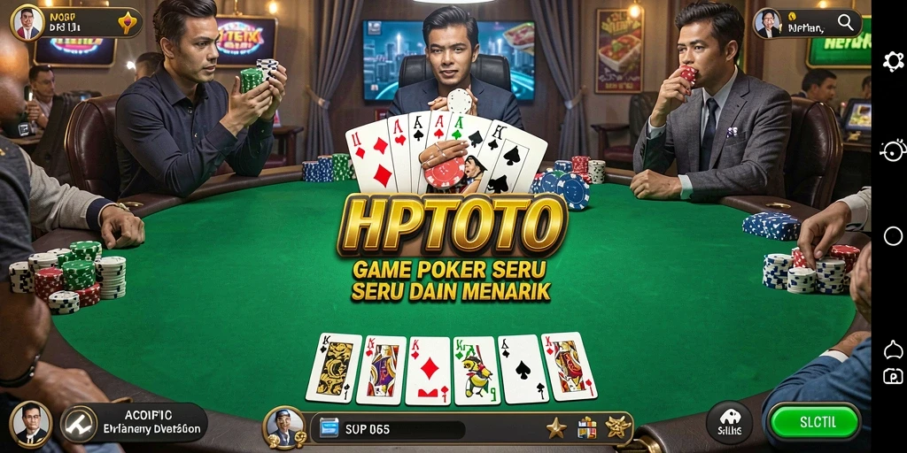 Tampilan gameplay HPTOTO menampilkan aksi permainan poker yang mendebarkan.