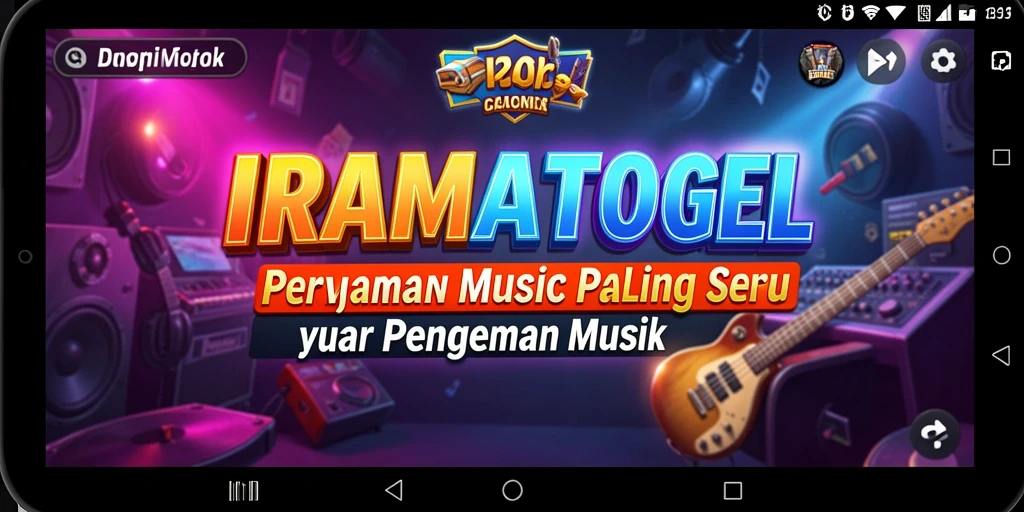Tampilan gameplay seru dalam IRAMATOGEL dengan berbagai lagu menarik.