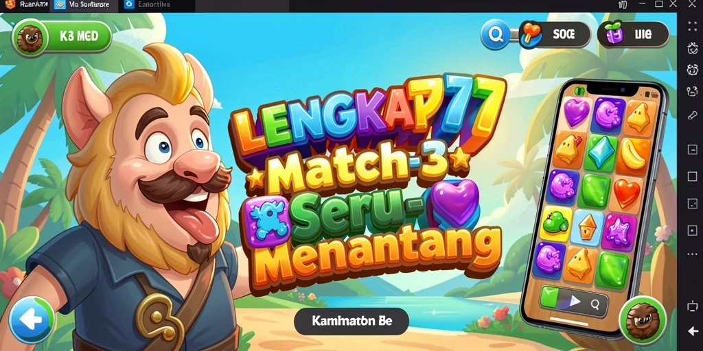 Screenshot gameplay LENGKAP777 saat mencocokkan elemen Match-3.