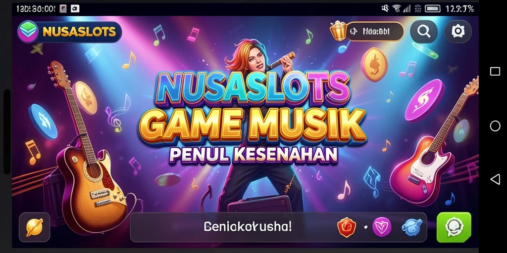 Tampilan gameplay NUSASLOTS yang menyenangkan dengan irama musik.
