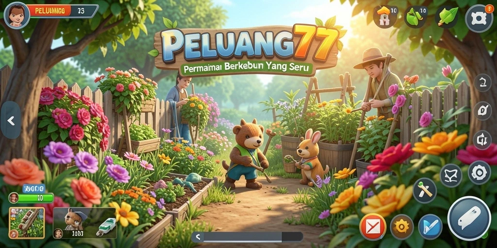 Tampilan gameplay menarik dalam PELUANG77 saat bertani.