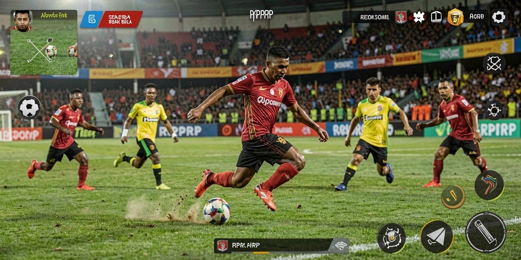 Screenshot gameplay RPRPRP menampilkan aksi pertandingan yang mendebarkan.