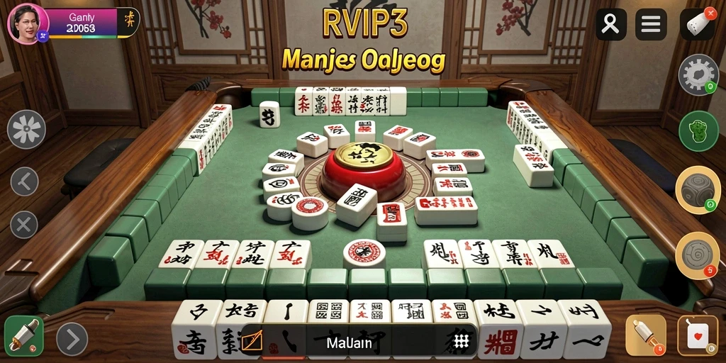Screenshot menunjukkan gameplay Mahjong yang seru dan menantang di RVIP3.