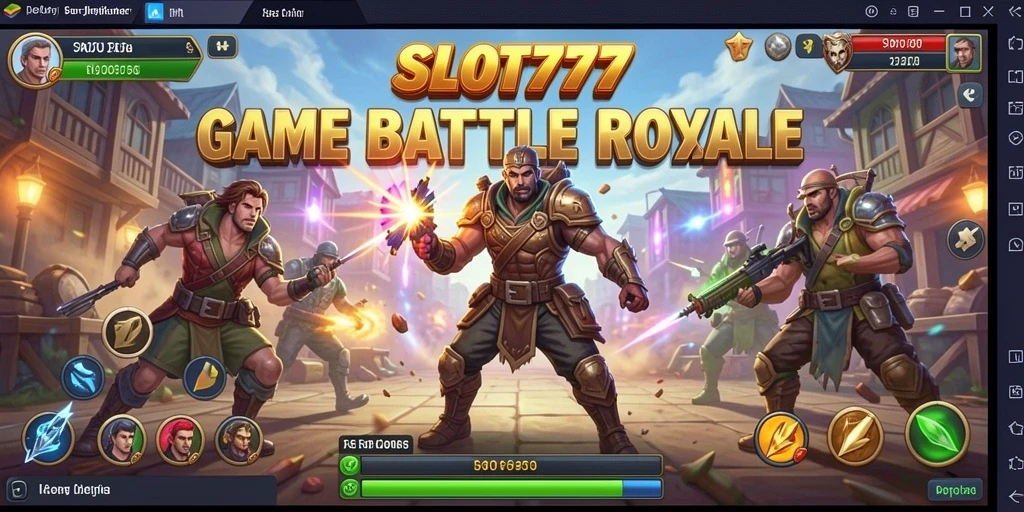 Screenshot utama SLOT777 menunjukkan aksi seru dalam pertandingan Battle Royale.