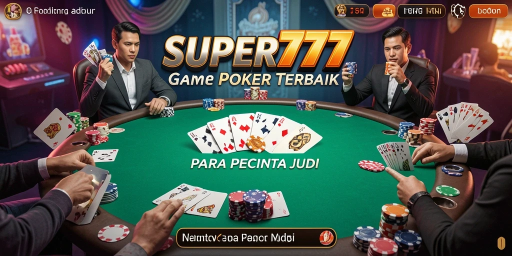 Tampilan menarik dari gameplay Poker di SUPER777.