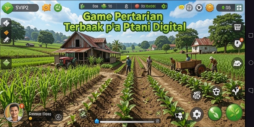 Screenshot permainan SVIP2 menampilkan aktivitas bertani yang seru.